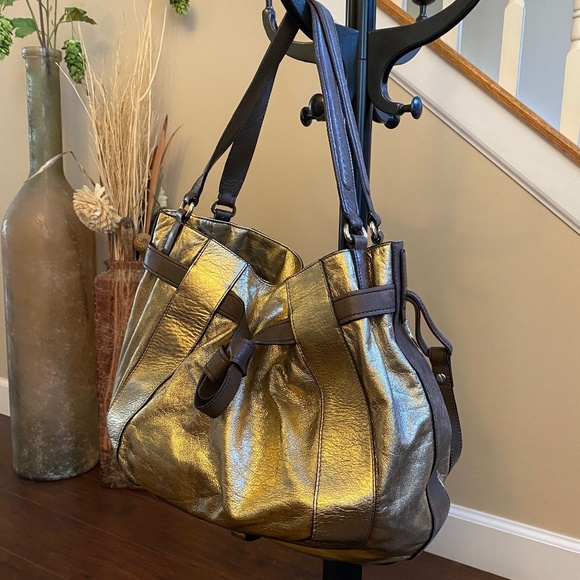 KOOBA Parker Golden Metallic Hobo Shoulder Bag O/S - Picture 1 of 15